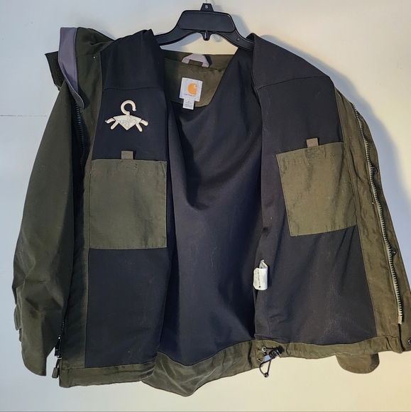 Carhartt Storm Defender Waterproof Hooded Jacket - Green (Men’s Small) - Picture 2 of 5